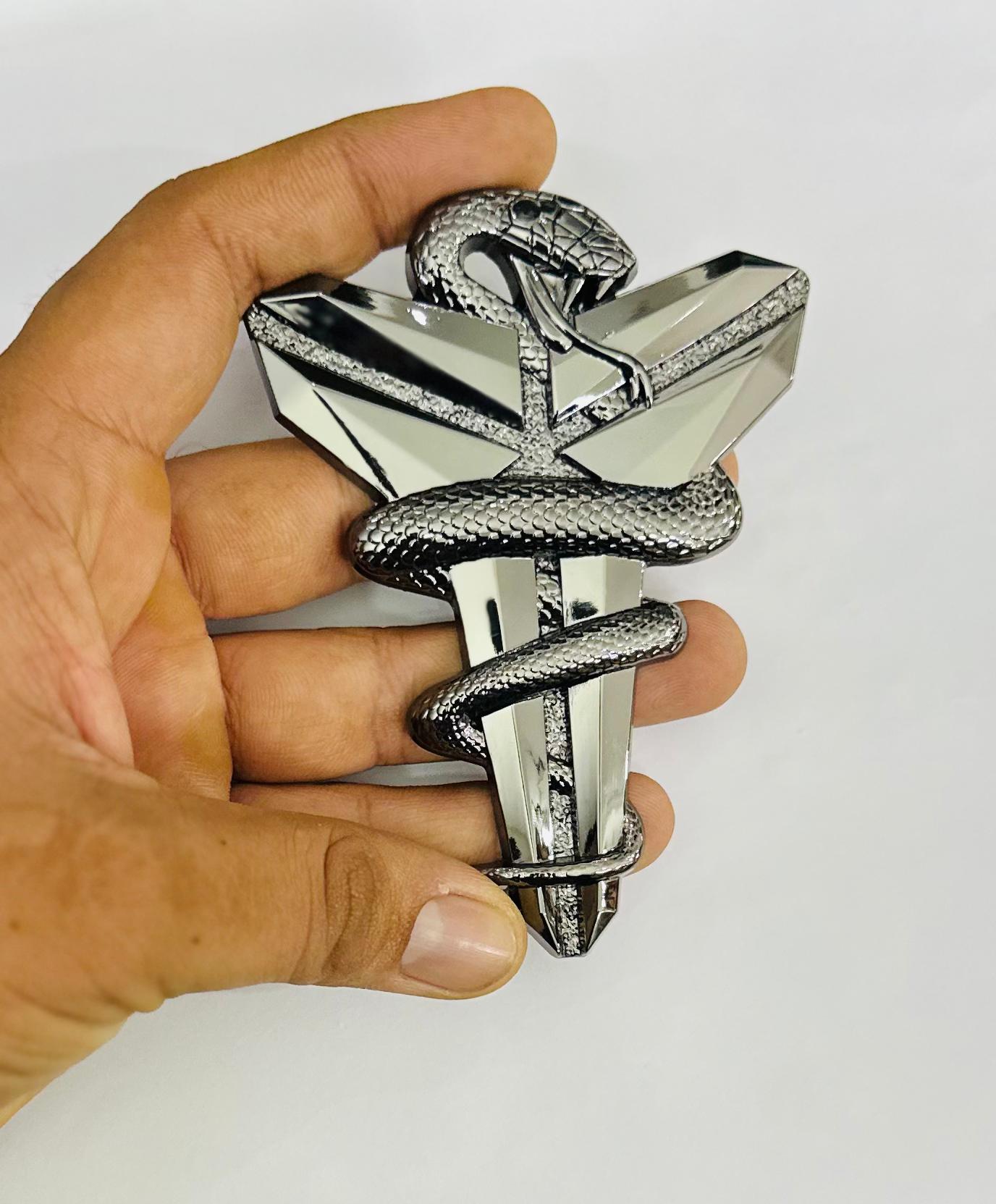 Black Mamba 3D Logo (10.7cmx8cm) for Car Bike Laptop Emblem, Black Mamba Sticker 3D-Badge Auto Racing Sports Logo Grand Tourer Decal Auto Accessories.