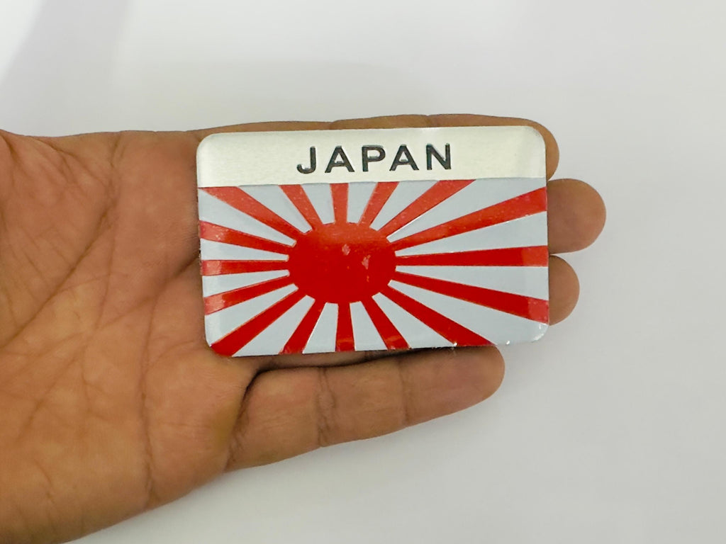 JDM Japan Flag 3D Sticker (5cmx8cm) for Car Bike Laptop Emblem, Japan Flag Sticker Badge Universal Auto Racing Sports Logo Grand Tourer Decal Auto Accessories.