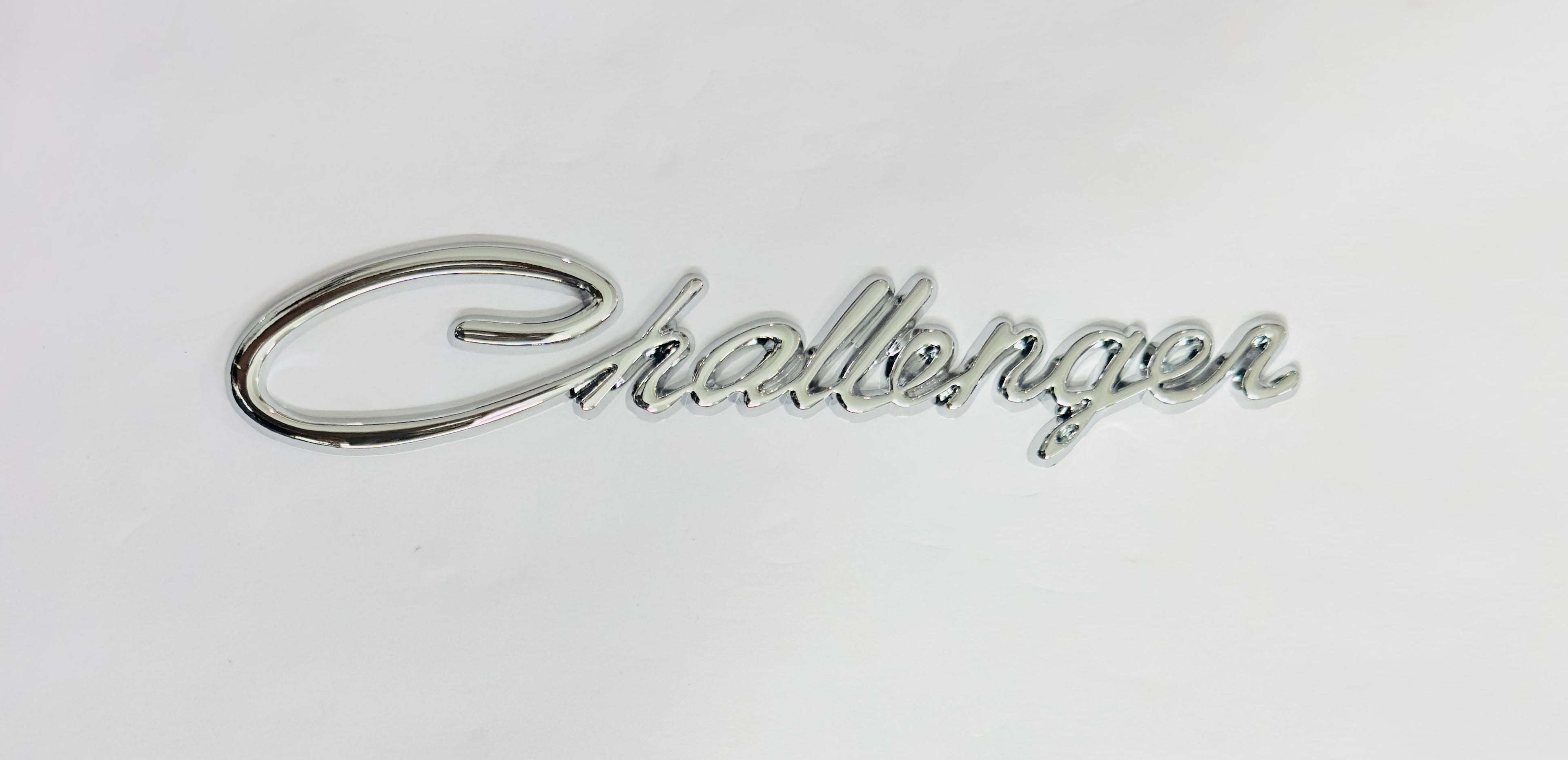 Challenger Logo Metal Sticker (15cmx3cm) Car Emblem Attractive car Sport Sticker Premium 3D Badge Grand Tourer Decal Challenger 3D Sticker Decor for Laptop Car Bike.