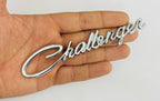 Challenger CHROME Logo Metal Sticker (15cmx3cm) Car Emblem Attractive car Sport Sticker Premium 3D Badge Grand Tourer Decal Challenger 3D Sticker Decor for Laptop Car Bike.