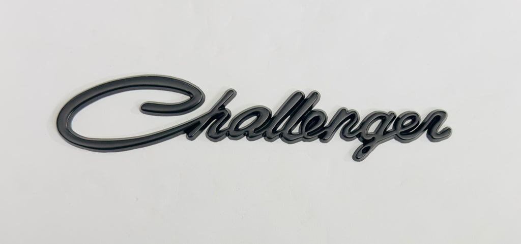 Challenger Logo Metal Sticker (15cmx3cm) Car Emblem Attractive car Sport Sticker Premium 3D Badge Grand Tourer Decal Challenger 3D Sticker Decor for Laptop Car Bike.