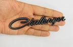 Challenger Black Logo Metal Sticker (15cmx3cm) Car Emblem Attractive car Sport Sticker Premium 3D Badge Grand Tourer Decal Challenger 3D Sticker Decor for Laptop Car Bike.