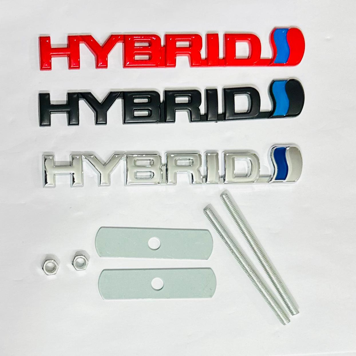 Hybrid 3D Logo (13cmx1.5cm) for Car Bike Laptop Emblem, Hybrid 3D-Badge Universal Auto Racing Sports Logo Grand Tourer Decal Auto Accessories 1PC.