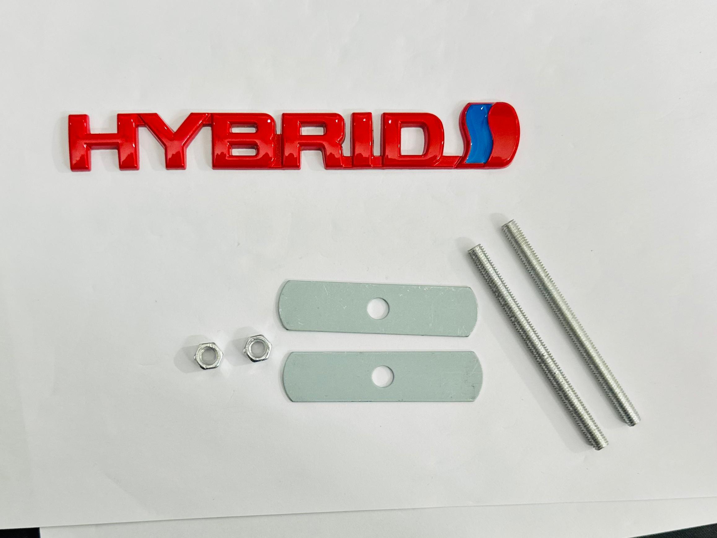 Hybrid 3D Logo (13cmx1.5cm) for Car Bike Laptop Emblem, Hybrid 3D-Badge Universal Auto Racing Sports Logo Grand Tourer Decal Auto Accessories 1PC.
