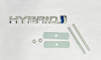 Chrome Hybrid 3D Grill Logo (13cmx1.5cm) for Car Bike Laptop Decorative Emblem Hybrid Grill Sticker 3D-Badge Universal Auto Racing Sports Logo Grand Tourer Decal Auto Accessories 1PC.