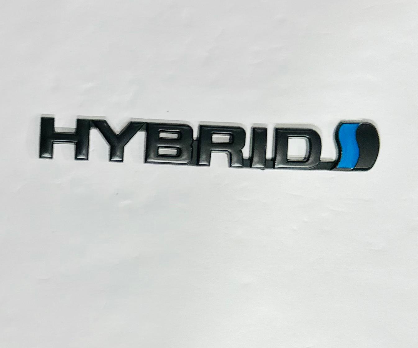 Black Hybrid 3D Logo (13cmx1.5cm) for Car Bike Laptop Decorative Emblem Hybrid Sticker 3D-Badge Universal Auto Racing Sports Logo Grand Tourer Decal Auto Accessories 1PC.