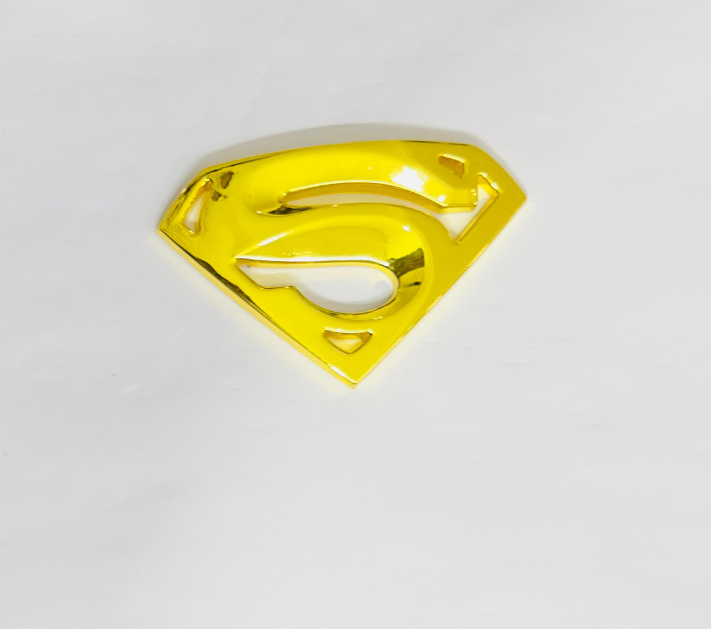 Chrome Superman 3D Logo (5.5cmx8.2cm) Car Bike Laptop Attractive Superman Sticker Car Emblem 3D Badge Auto Racing Sport Logo Grand Tourer Decal.