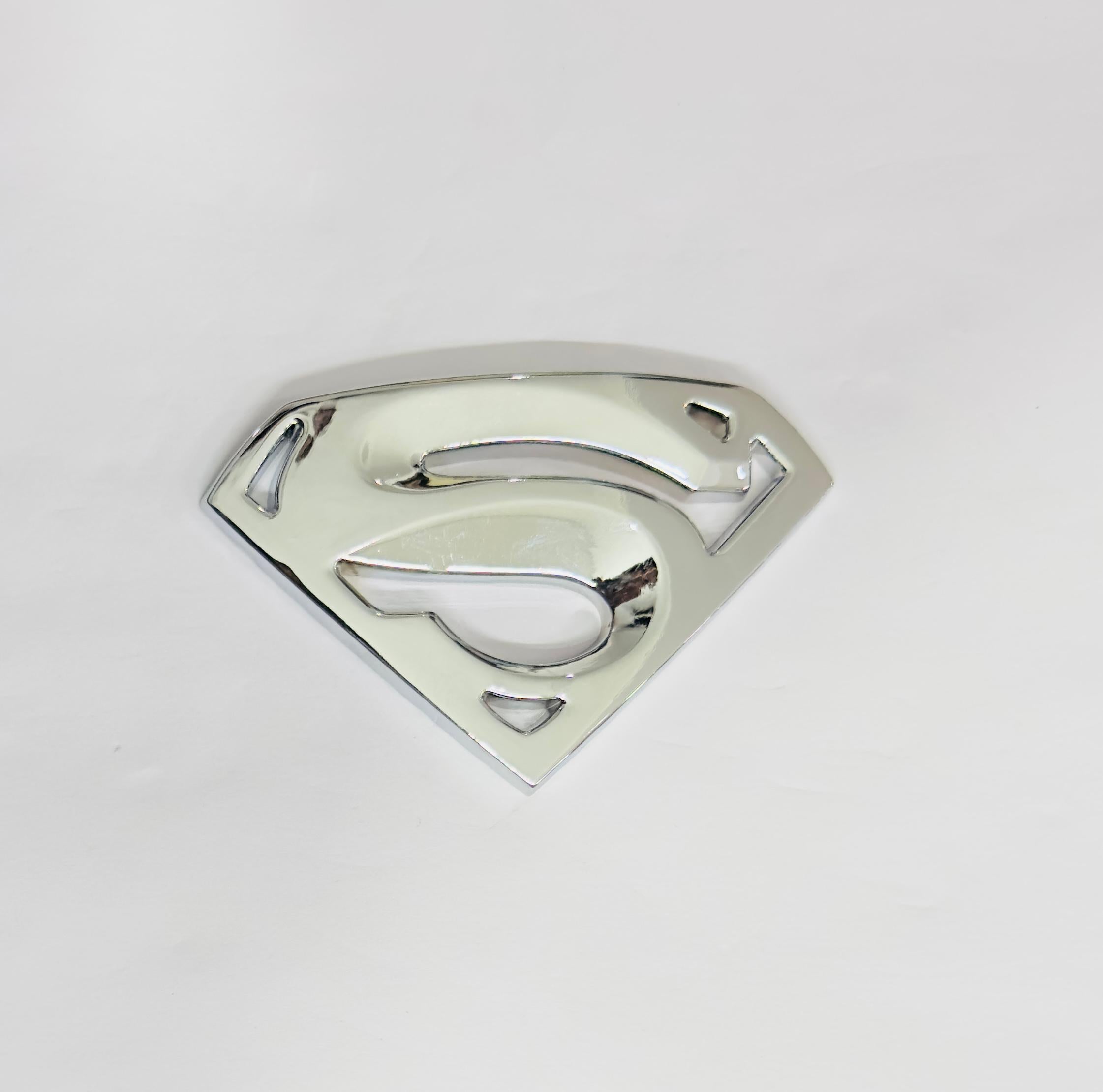 Chrome Superman 3D Logo (5.5cmx8.2cm) Car Bike Laptop Attractive Superman Sticker Car Emblem 3D Badge Auto Racing Sport Logo Grand Tourer Decal.