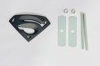 BLACK Superman 3D Grill Logo (5.5cmx8.2cm) Car Bike Laptop Attractive Superman Grill Sticker Car Emblem 3D Badge Auto Racing Sport Logo Grand Tourer Decal.