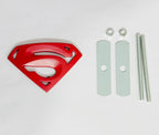 Red Super-Man 3D Grill Logo (5.5cmx8.2cm) for Car Bike Laptop Emblem, Superman Grill Sticker 3D-Badge Auto Racing Sports Logo Grand Tourer Decal Auto Accessories.
