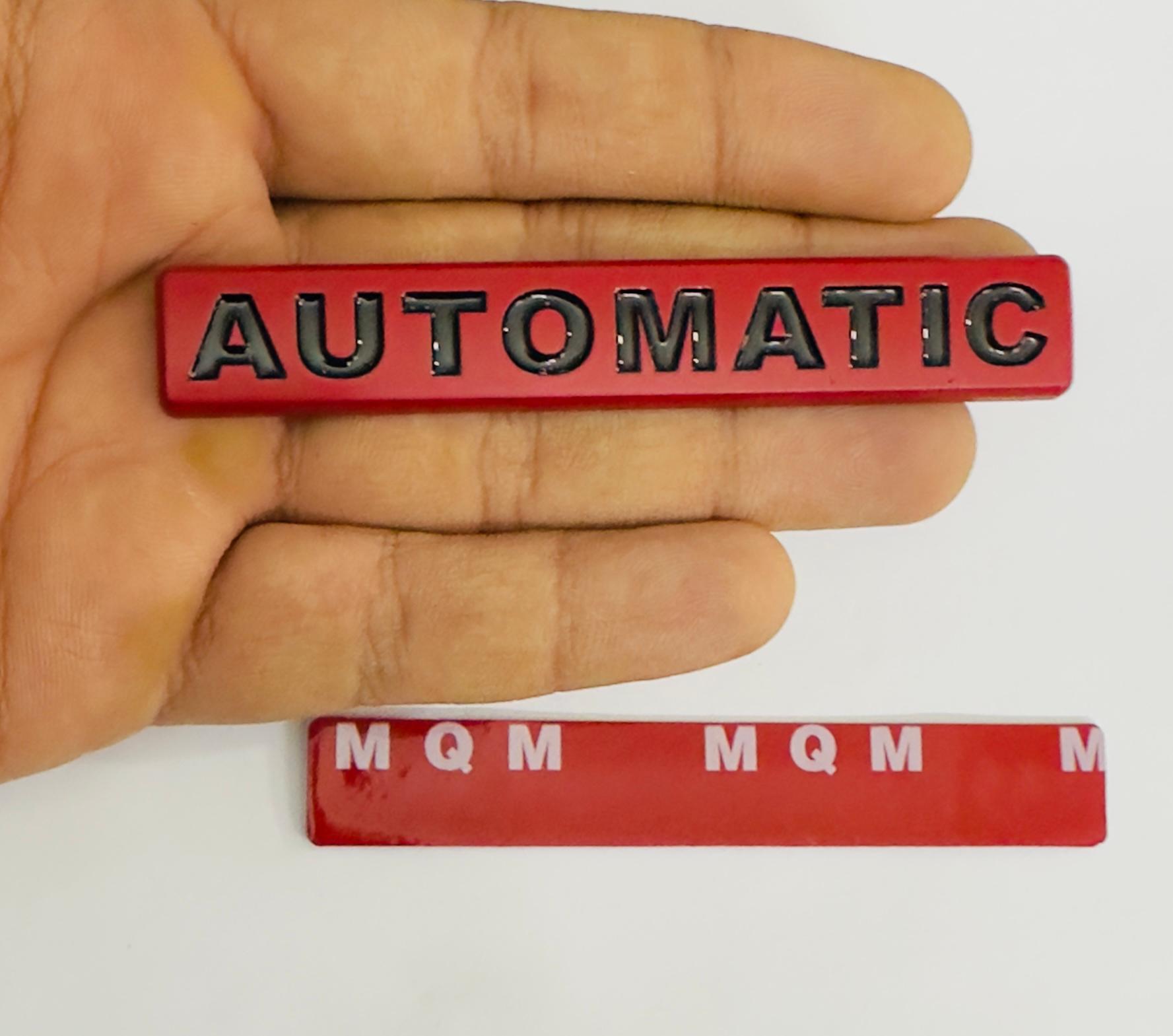 RED-Black Automatic-3D Sticker (10cmx1.5cm) Car Bike Laptop Automatic Logo Car Emblem 3D Badge Attractive Sticker Auto Racing Sport Logo Grand Tourer Decal.
