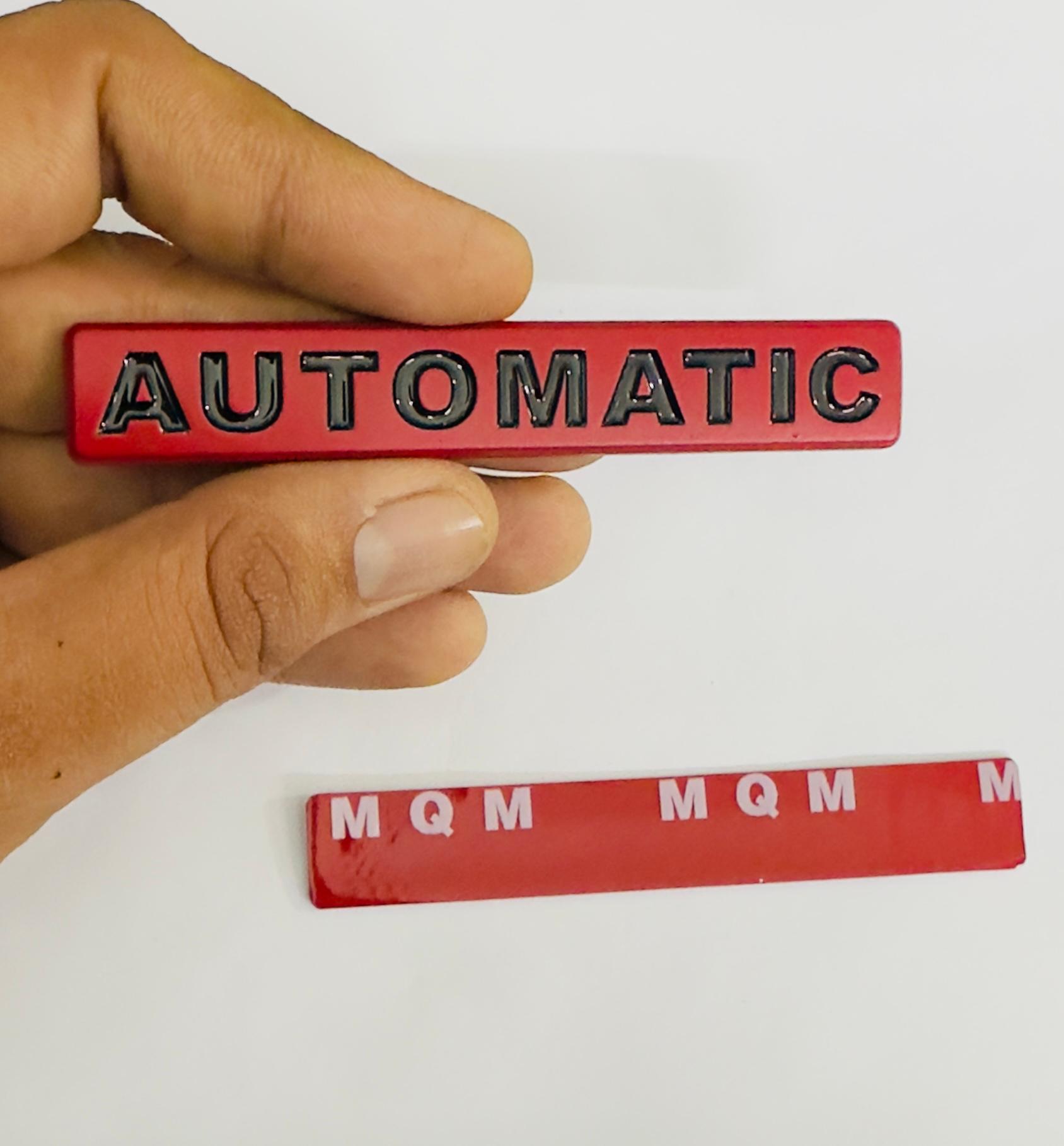 RED-Black Automatic-3D Sticker (10cmx1.5cm) Car Bike Laptop Automatic Logo Car Emblem 3D Badge Attractive Sticker Auto Racing Sport Logo Grand Tourer Decal.