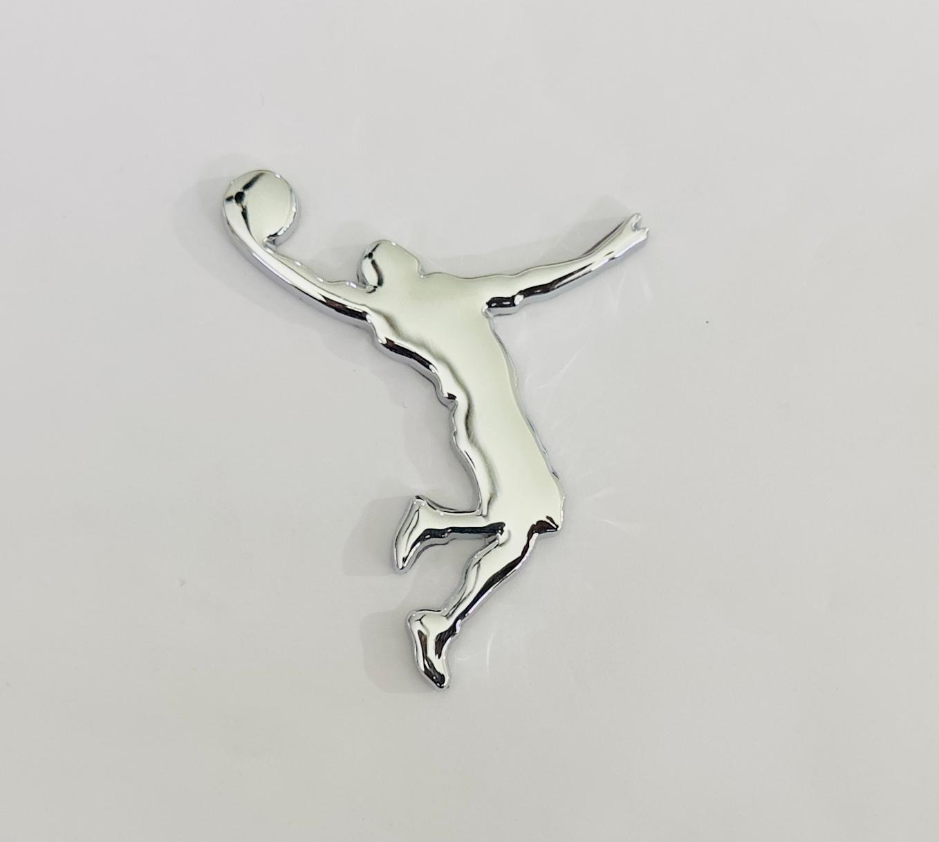 Chrome Jordan 3D Sticker (8.5cmx6cm) for Car Bike Laptop Emblem, Jordan Sticker 3D-Badge Universal Auto Racing Sport Logo Grand Tourer Decal Auto Accessories.