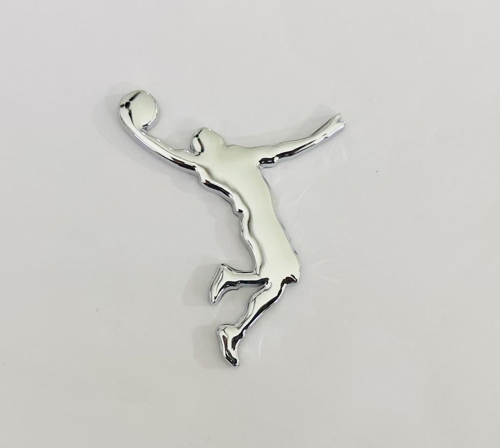 Chrome Jordan 3D Sticker (8.5cmx6cm) for Car Bike Laptop Emblem, Jordan Sticker 3D-Badge Universal Auto Racing Sport Logo Grand Tourer Decal Auto Accessories.
