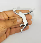 Chrome Jordan 3D Sticker (8.5cmx6cm) for Car Bike Laptop Emblem, Jordan Sticker 3D-Badge Universal Auto Racing Sport Logo Grand Tourer Decal Auto Accessories.