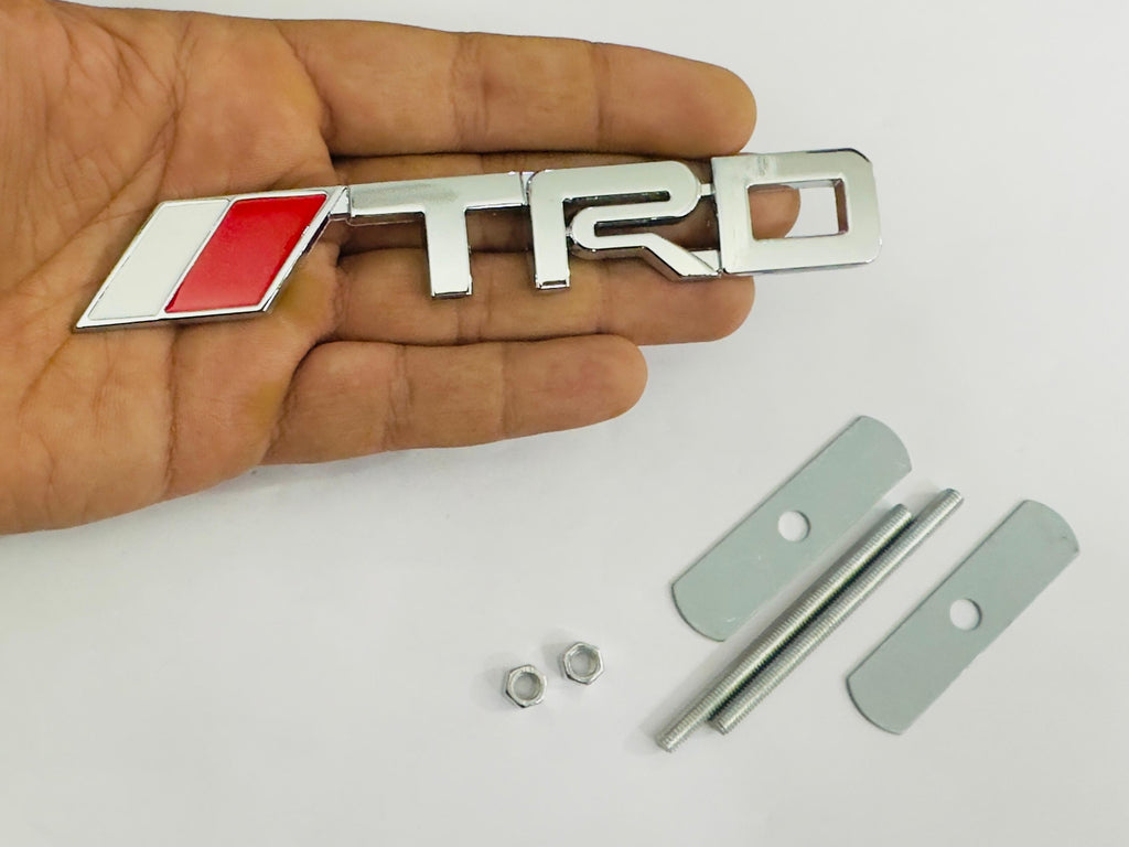Car Bike Laptop Metal 3D Logo TRD/TRD Long Car Emblems Metal Lo.go, 3D Badge Auto Racing Sport Sticker Universal Grand Tourer Decal. (Chrome Long TRD Grill Logo 14X2.5)