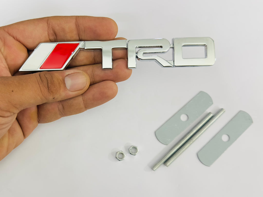 Car Bike Laptop Metal 3D Logo TRD/TRD Long Car Emblems Metal Lo.go, 3D Badge Auto Racing Sport Sticker Universal Grand Tourer Decal. (Chrome Long TRD Grill Logo 14X2.5)