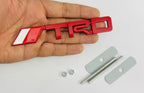 Car Bike Laptop Metal 3D Logo TRD/TRD Long Car Emblems Metal Lo.go, 3D Badge Auto Racing Sport Sticker Universal Grand Tourer Decal. (RED Long TRD Grill Logo 14X2.5)