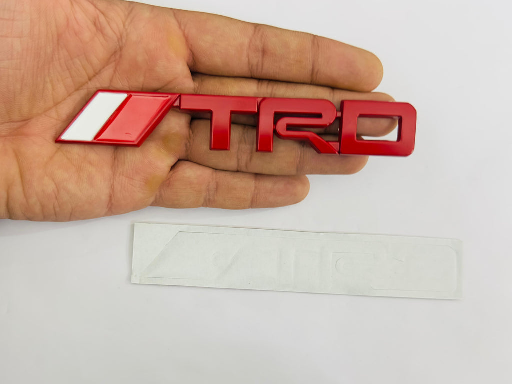 Car Bike Laptop Metal 3D Logo TRD/TRD Long Car Emblems Metal Lo.go, 3D Badge Auto Racing Sport Sticker Universal Grand Tourer Decal. (Chrome Carbon Long TRD Logo 14X2.5)