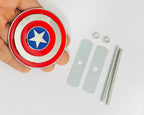 Captain America 3D Grill Logo (7cmx7cm) for Car Bike Laptop Decorative Emblem Captain America Grill Sticker 3D-Badge Universal Auto Racing Sports Logo Grand Tourer Decal Auto Accessories 1PC.