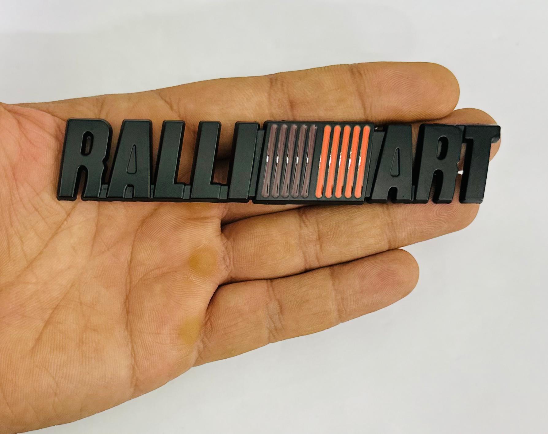 Ralliart 3D Logo (12.5cmx2cm) Car Bike Laptop Ralliart Sticker Car Emblem 3D Badge Sticker Universal Auto Racing Sport Logo Grand Tourer Decal.