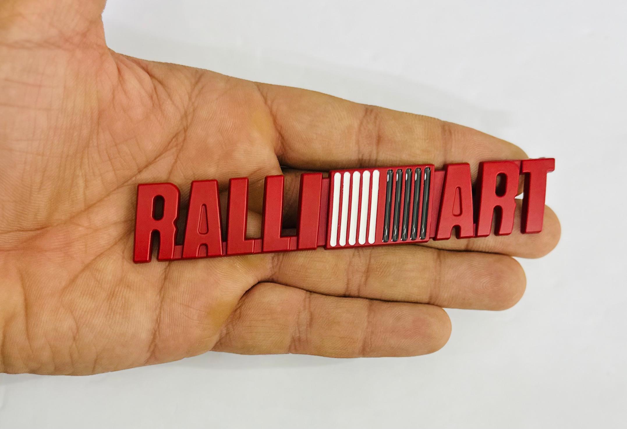 Ralliart 3D Logo (12.5cmx2cm) Car Bike Laptop Ralliart Sticker Car Emblem 3D Badge Sticker Universal Auto Racing Sport Logo Grand Tourer Decal.