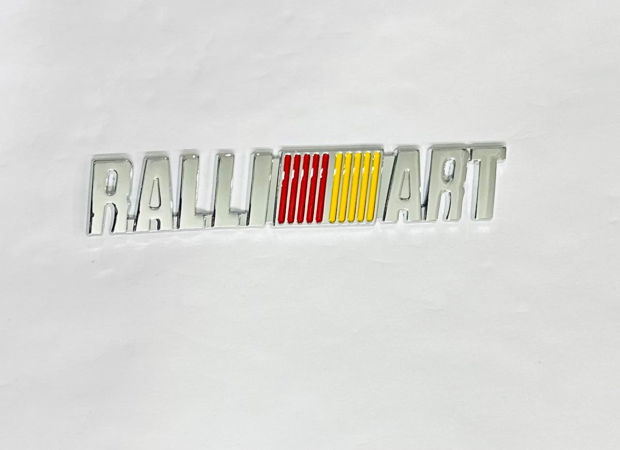 Chrome Ralliart 3D Logo (12.5cmx2cm) Car Bike Laptop Ralliart Sticker Car Emblem 3D Badge Attractive Sticker Auto Racing Sport Logo Grand Tourer Decal.