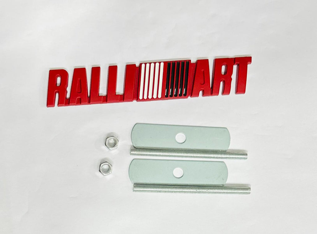 RALLIART Emblems for Car Bike Laptop Metal 3D Logo (12.5cmx2cm) Auto Accessories for Car Emblem 3D Badge Auto Racing Sport Sticker Grand Tourer Decal. (RED, RALLIART Metal 3D Grill Logo)