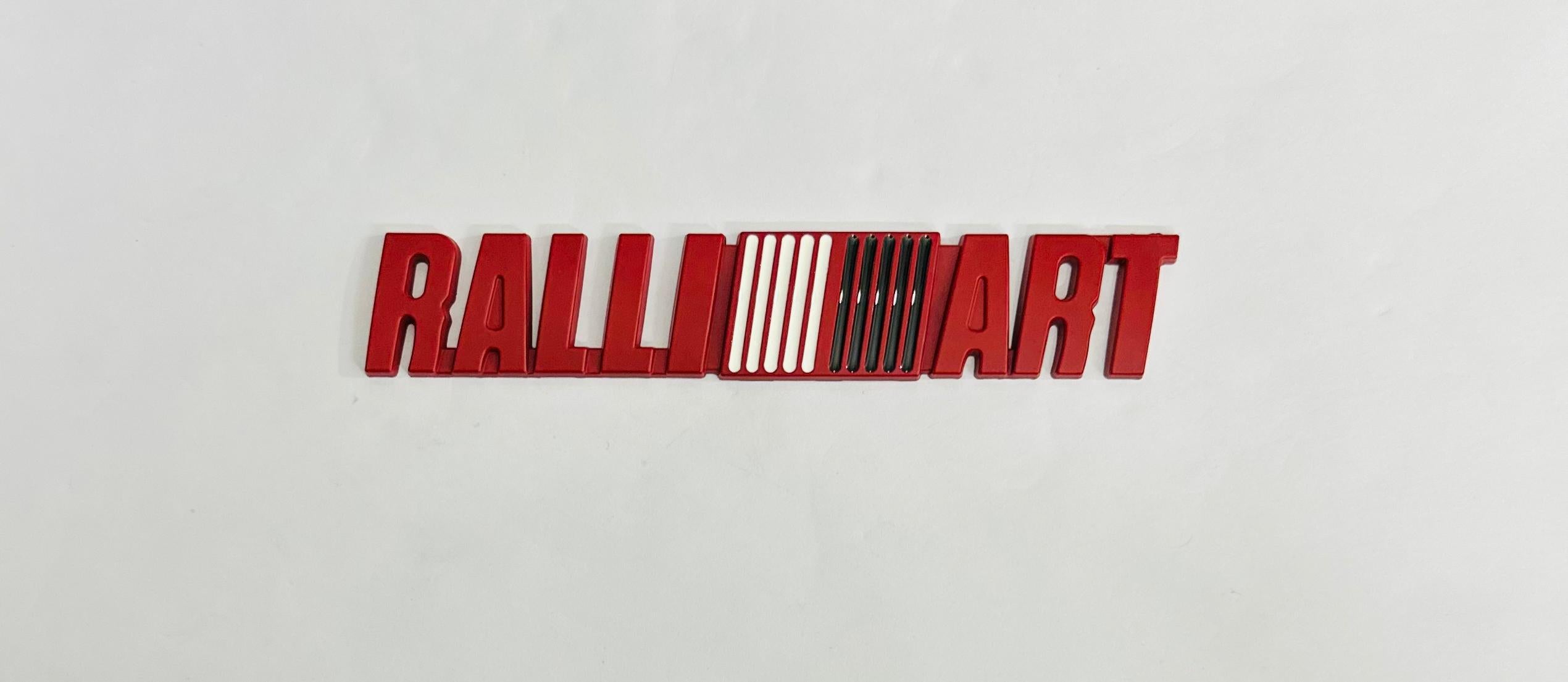 Red Ralliart 3D Logo (12.5cmx2cm) Car Bike Laptop Ralliart Sticker Car Emblem 3D Badge Attractive Sticker Auto Racing Sport Logo Grand Tourer Decal.