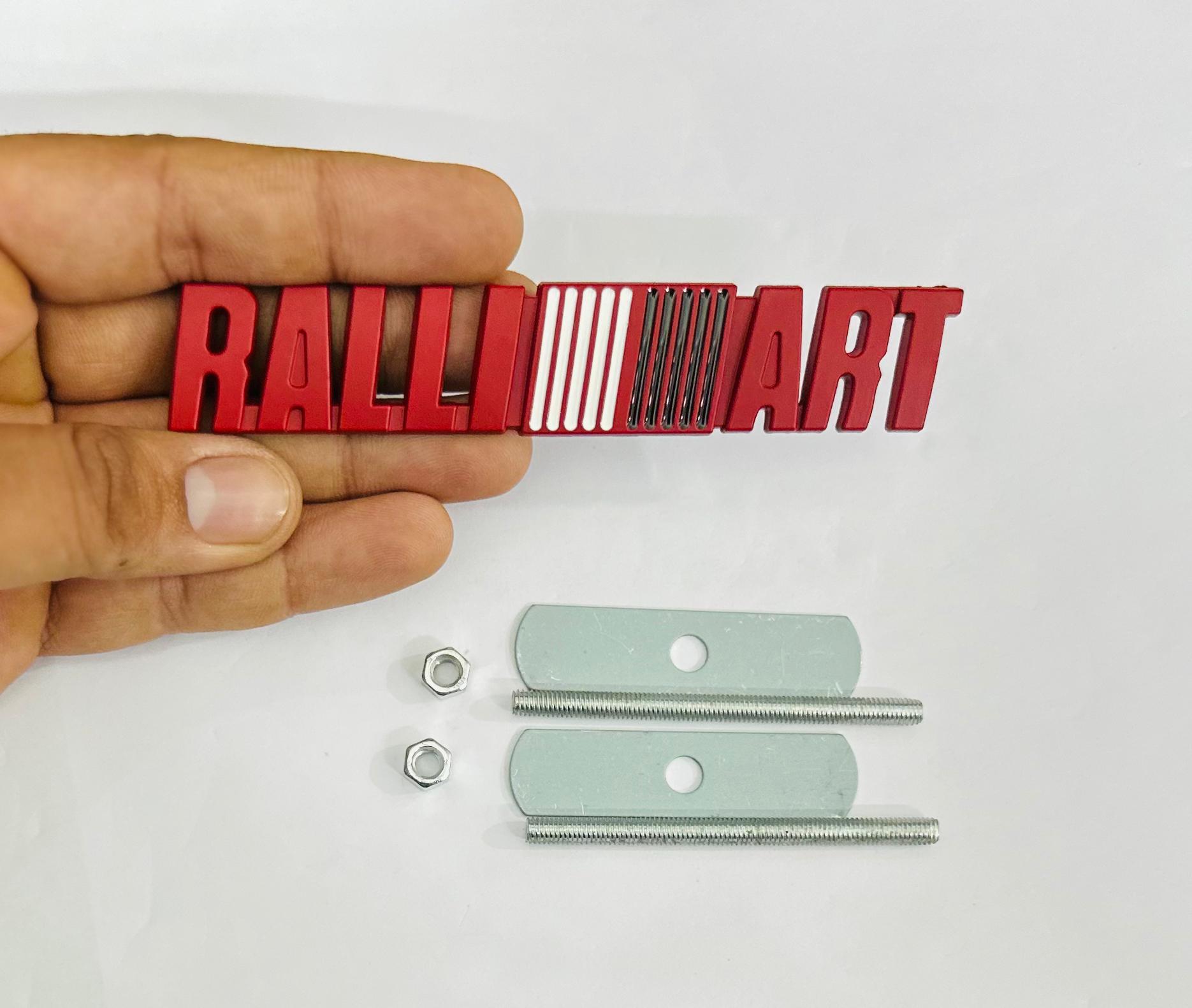 Ralliart 3D Logo (12.5cmx2cm) Car Bike Laptop Ralliart Sticker Car Emblem 3D Badge Sticker Universal Auto Racing Sport Logo Grand Tourer Decal.