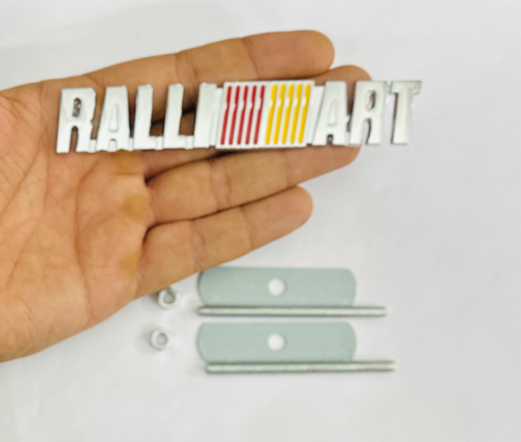 Ralliart 3D Logo (12.5cmx2cm) Car Bike Laptop Ralliart Sticker Car Emblem 3D Badge Sticker Universal Auto Racing Sport Logo Grand Tourer Decal.