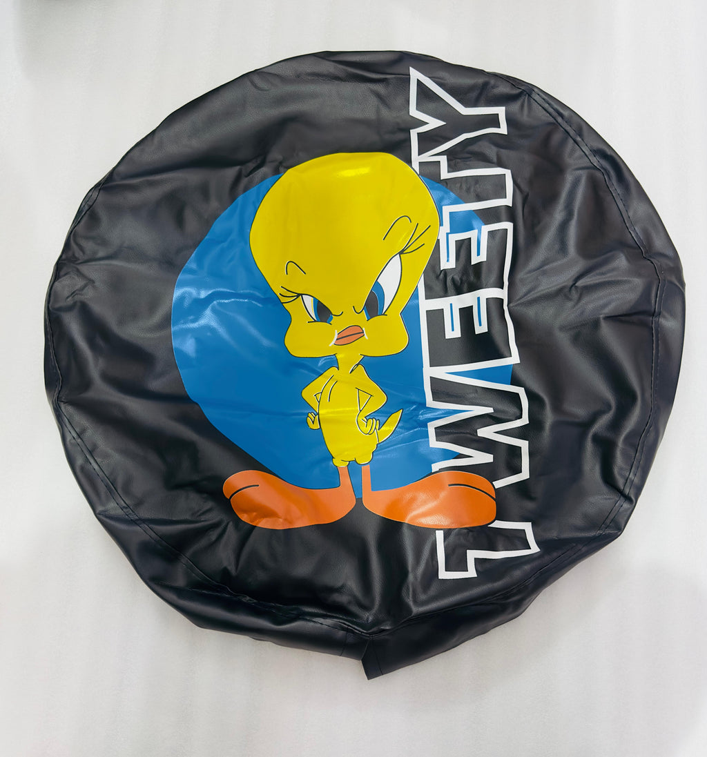 Soft Rear Tweety Wheel Stepney Cover 16 Inch 17 Inch Tyre Tire Cover Fit for All Vehicles Spare Tire Tyre Cover, 4X4 Car Tire Tyre Protection Accessories.