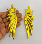 GOLDEN Angel Wings 3D Sticker (14cmx4.3cm) for Car Bike Laptop Emblem, Angel Wings Sticker 3D-Badge Universal Auto Racing Sport Logo Grand Tourer Decal