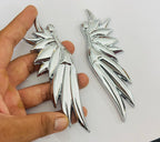 Chrome Angel Wings 3D Sticker (14cmx4.3cm) for Car Bike Laptop Emblem, Angel Wings Sticker 3D-Badge Universal Auto Racing Sport Logo Grand Tourer Decal