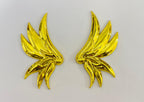 Golden Angel Wing 3D Logo (11.5cmx6cm) for Car Bike Laptop Emblem, Angel Wing Sticker 3D-Badge Auto Racing Sports Logo Grand Tourer Decal Auto Accessories.