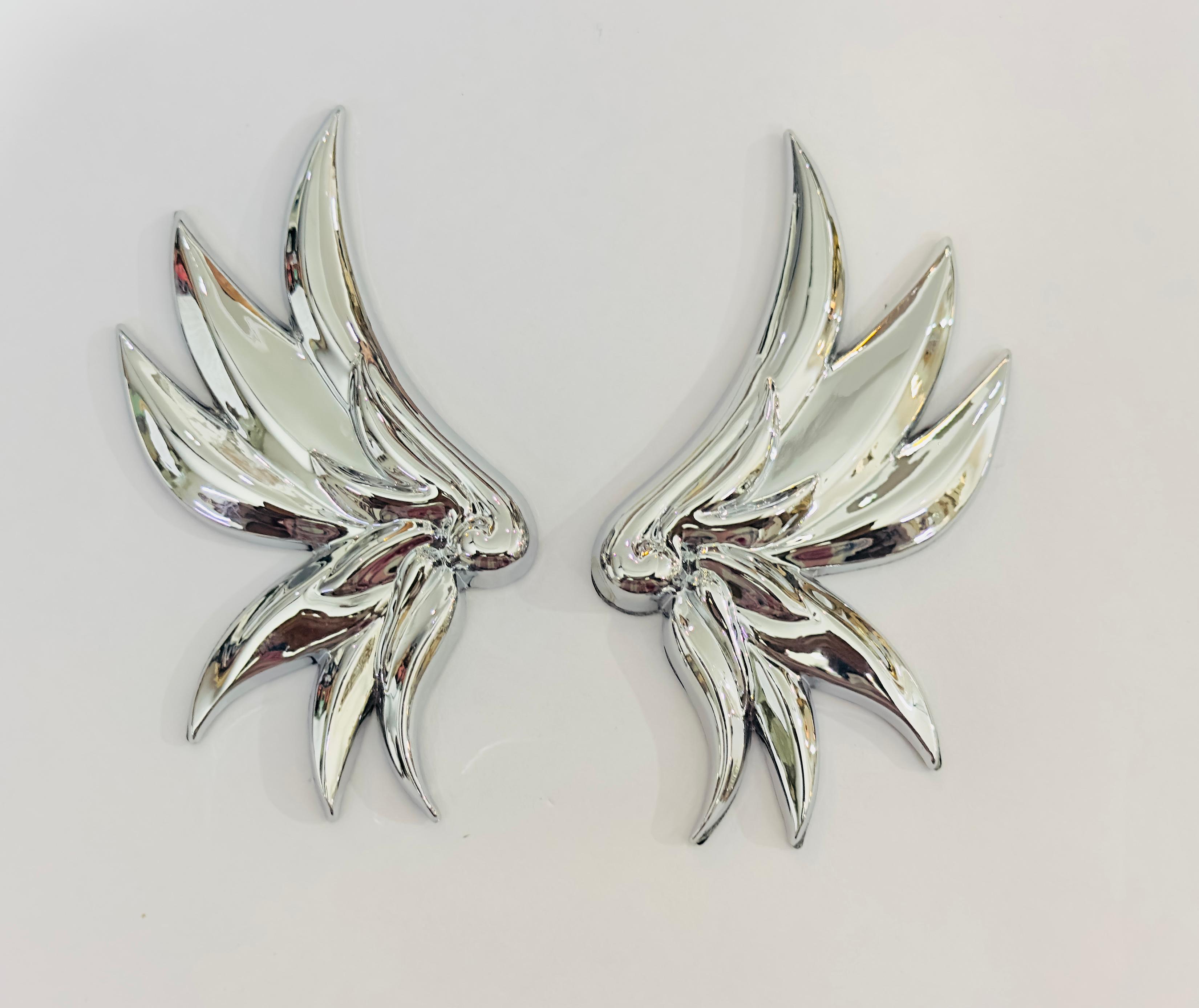Angel Wings 3D Sticker (14cmx4.3cm) for Car Bike Laptop Emblem, Angel Wings Sticker 3D-Badge Universal Auto Racing Sport Logo Grand Tourer Decal