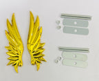 Golden Angel Wing Big 3D Grill Logo (14cmx4.3cm) for Car Bike Laptop Emblem Decor, Angel Wing 3D Grill-Badge Universal Auto Raci