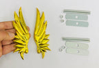 Golden Angel Wing Big 3D Grill Logo (14cmx4.3cm) for Car Bike Laptop Emblem Decor, Angel Wing 3D Grill-Badge Universal Auto Raci