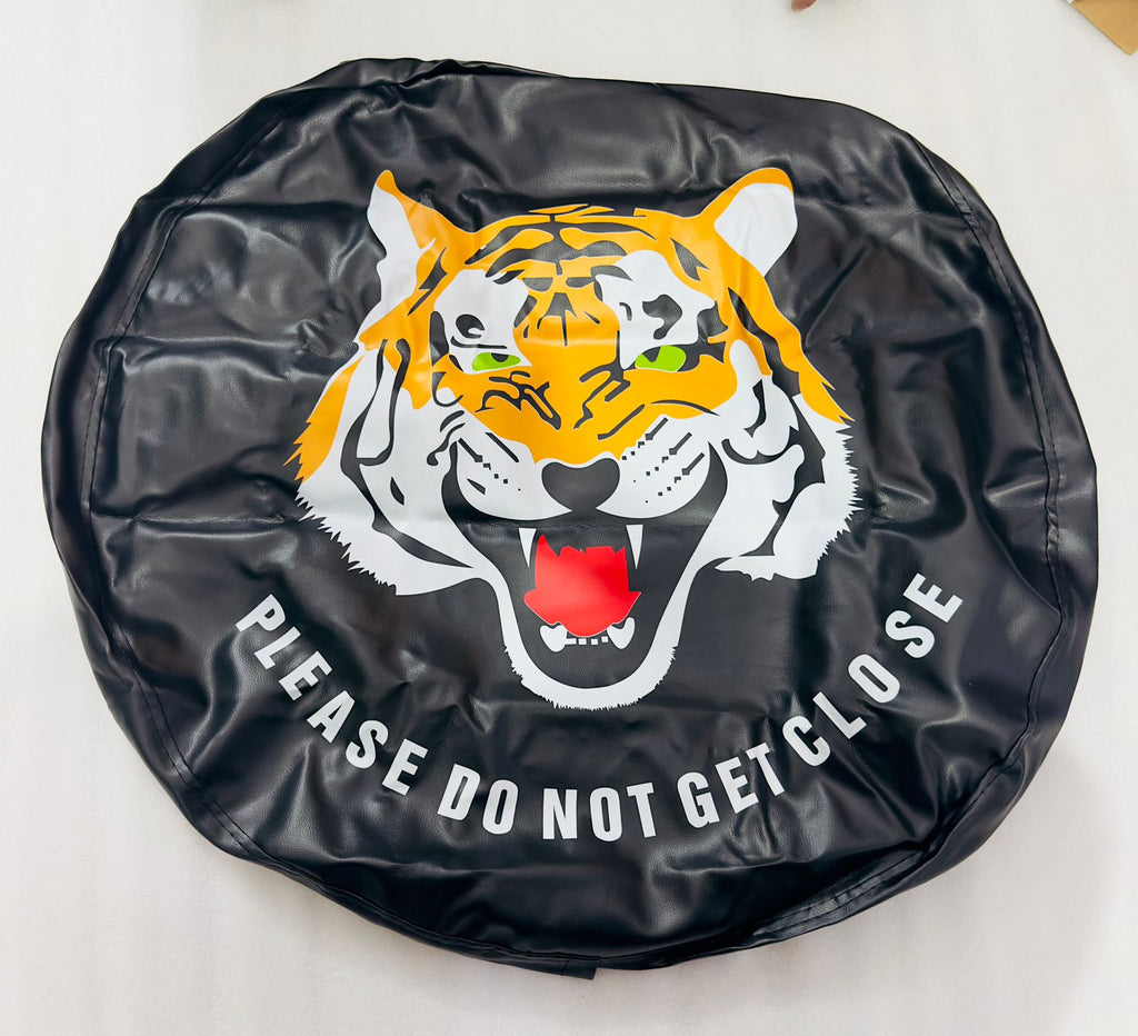 Tiger Soft Rear Wheel Stepney Cover 16 Inch 17 Inch Tyre Tire Cover Fit for All Vehicle Spare Tire Tyre Cover, Universal 4X4 Car Tire Tyre Stylish Protection Accessories
