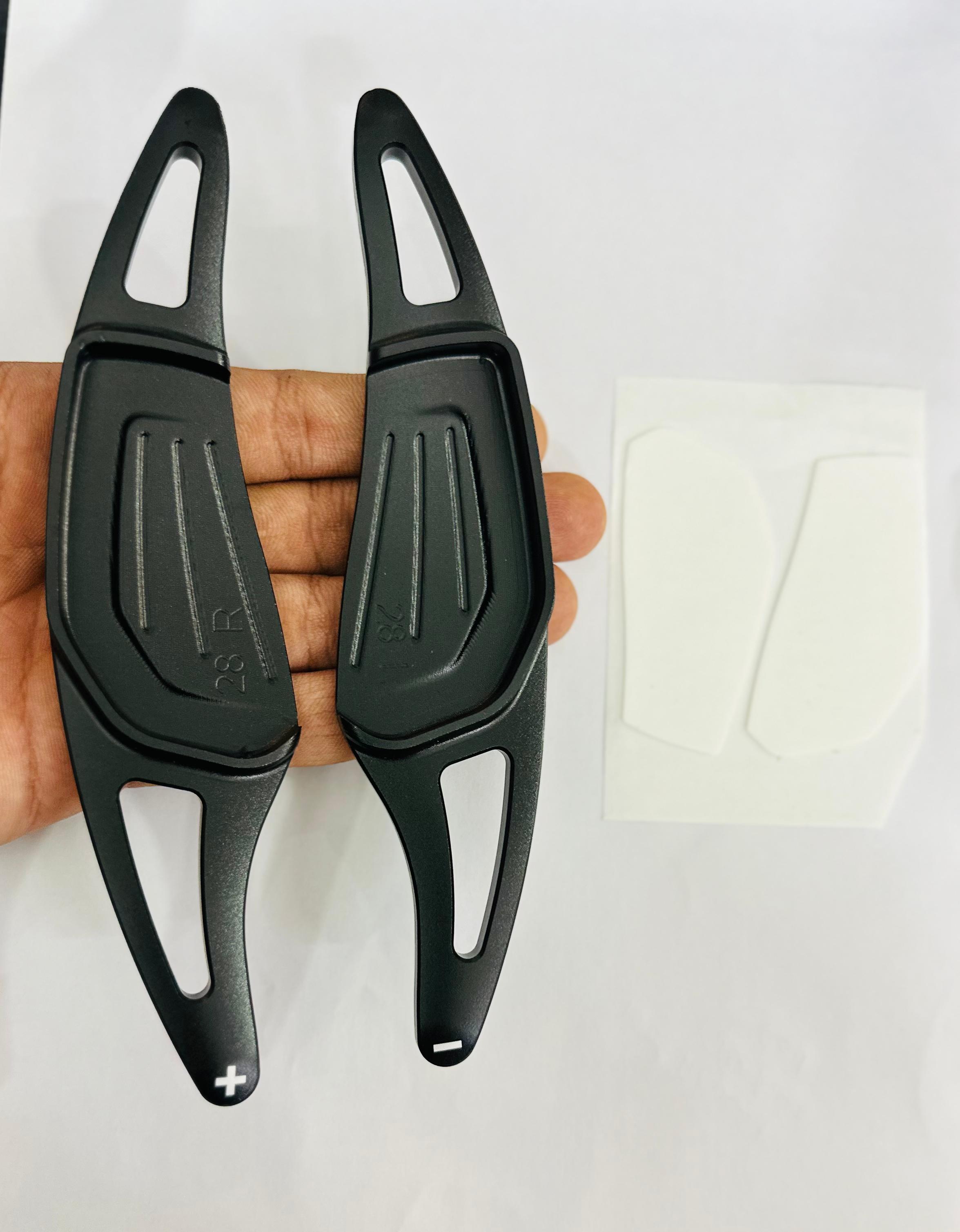 CNC Aluminium Alloy Metal Paddle Shifter Car Interior Styling Extension Parts Car Paddle Shiifter Cover for Decoration Auto Accessories. (BLACK Skoda Paddle Shifter)