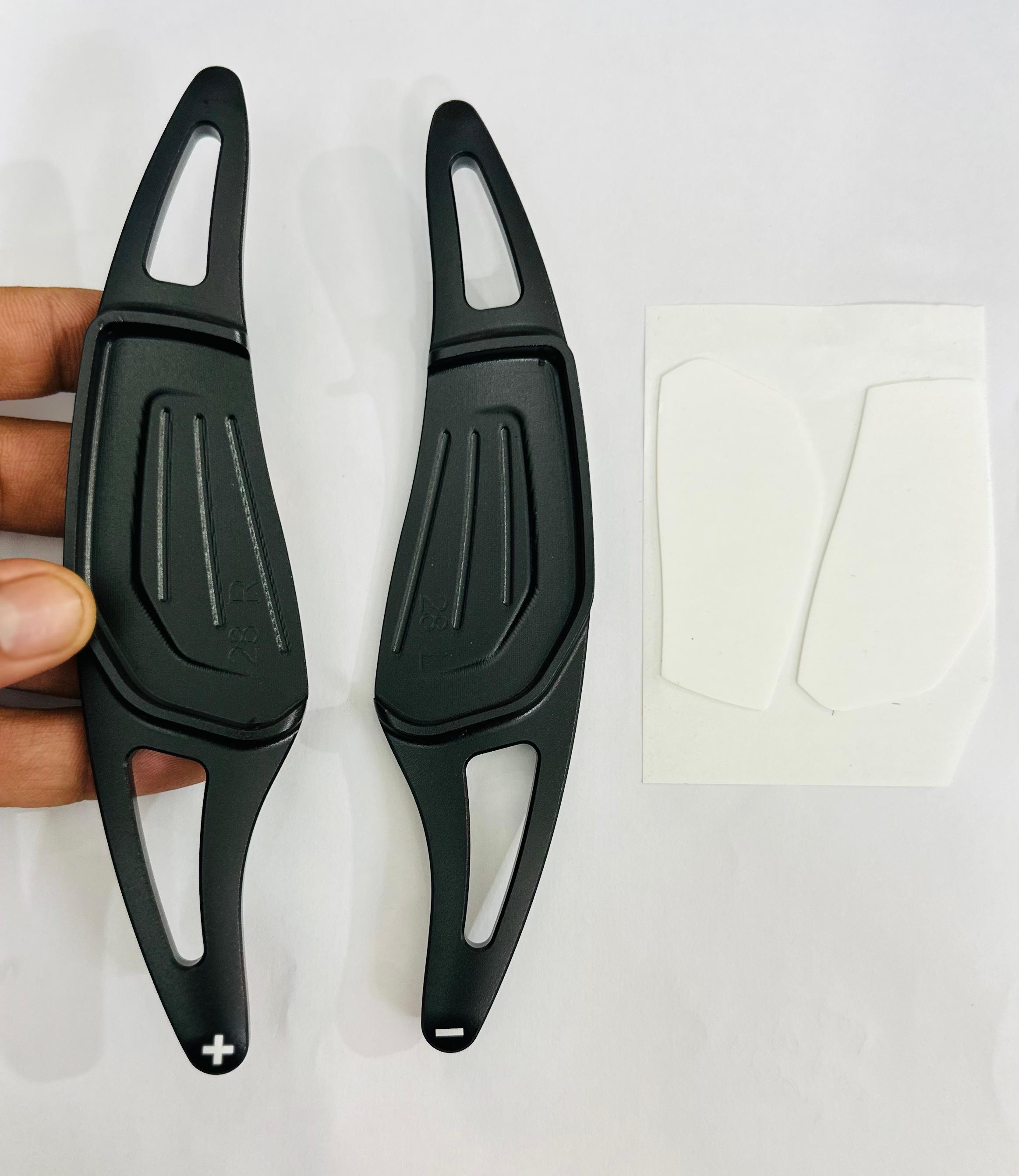 CNC Aluminium Alloy Metal Paddle Shifter Car Interior Styling Extension Parts Car Paddle Shiifter Cover for Decoration Auto Accessories. (BLACK Skoda Paddle Shifter)