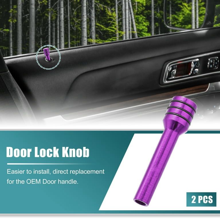 Aluminum Alloy Car Door Lock Pin Car Interior Decor Door Lock Pull Pin Auto Accessory Universal for All Cars Auto Accessories. (4PC Purple Door-Lock PIN)
