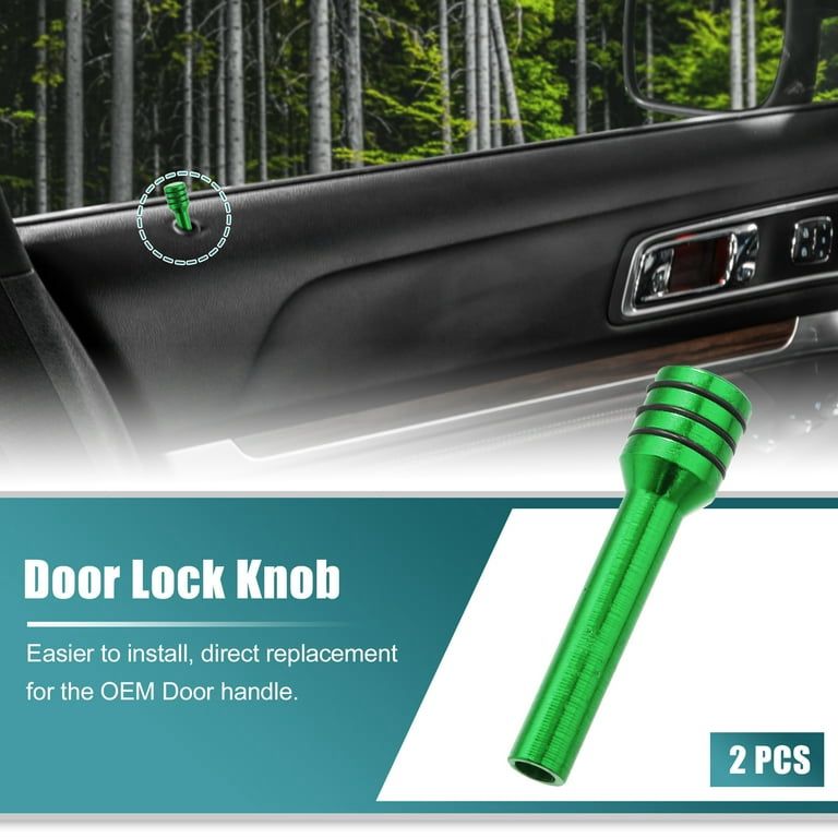 4PC GREEN Aluminum Alloy Car Door Lock Pins Car Interior Decorative Door Lock Pull Pin Auto Accessory Universal for All Cars Auto Accessories.
