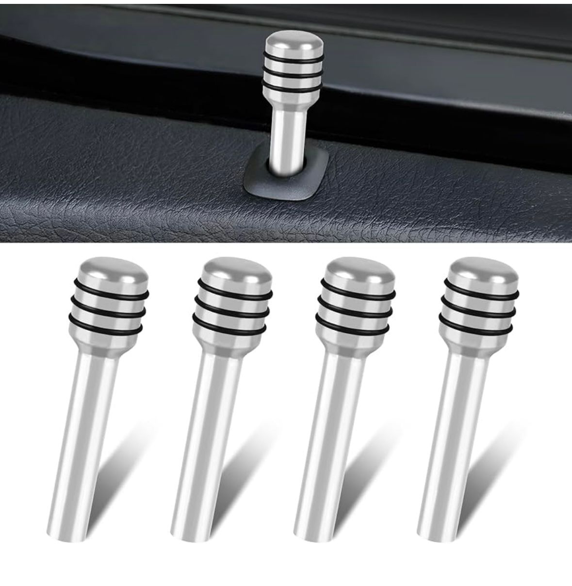4PC Black Aluminum Alloy Car Door Lock Pins Car Interior Decorative Door Lock Pull Pin Auto Accessory Universal for All Cars Auto Accessories.