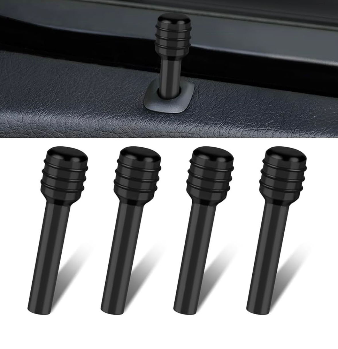 Aluminum Alloy Car Door Lock Pin Car Interior Decor Door Lock Pull Pin Auto Accessory Universal for All Cars Auto Accessories. (4PC BLACK Door-Lock PIN)