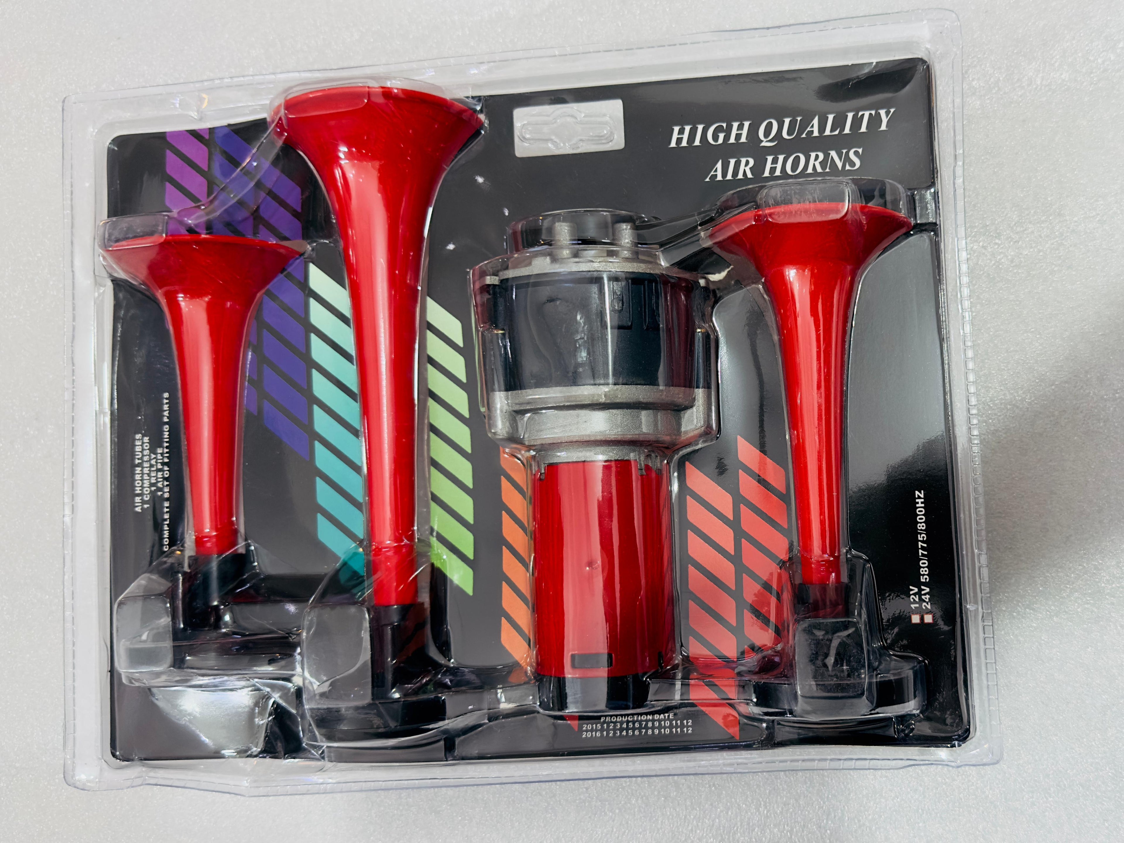 3 Pipe Horn 3 Trumpet Musical Air Horns 12V Universal for All Vehicles 3 pipe Air Pressure loud horn Enhanced horn sound 3PC/SET.