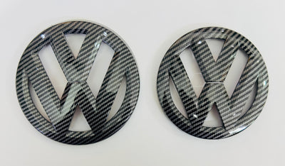 Front End Badge Carbon Polo Logo Emblem 3D Badge Auto Racing Sport Sticker for Polo Grand Tourer Decal Decorative Logo for Cars 1PC.