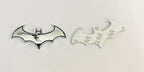 Chrome-Black Batman 3D Logo (8cmx3.5cm) for Car Bike Laptop Emblem, Batman Sticker Badge Universal for All Cars