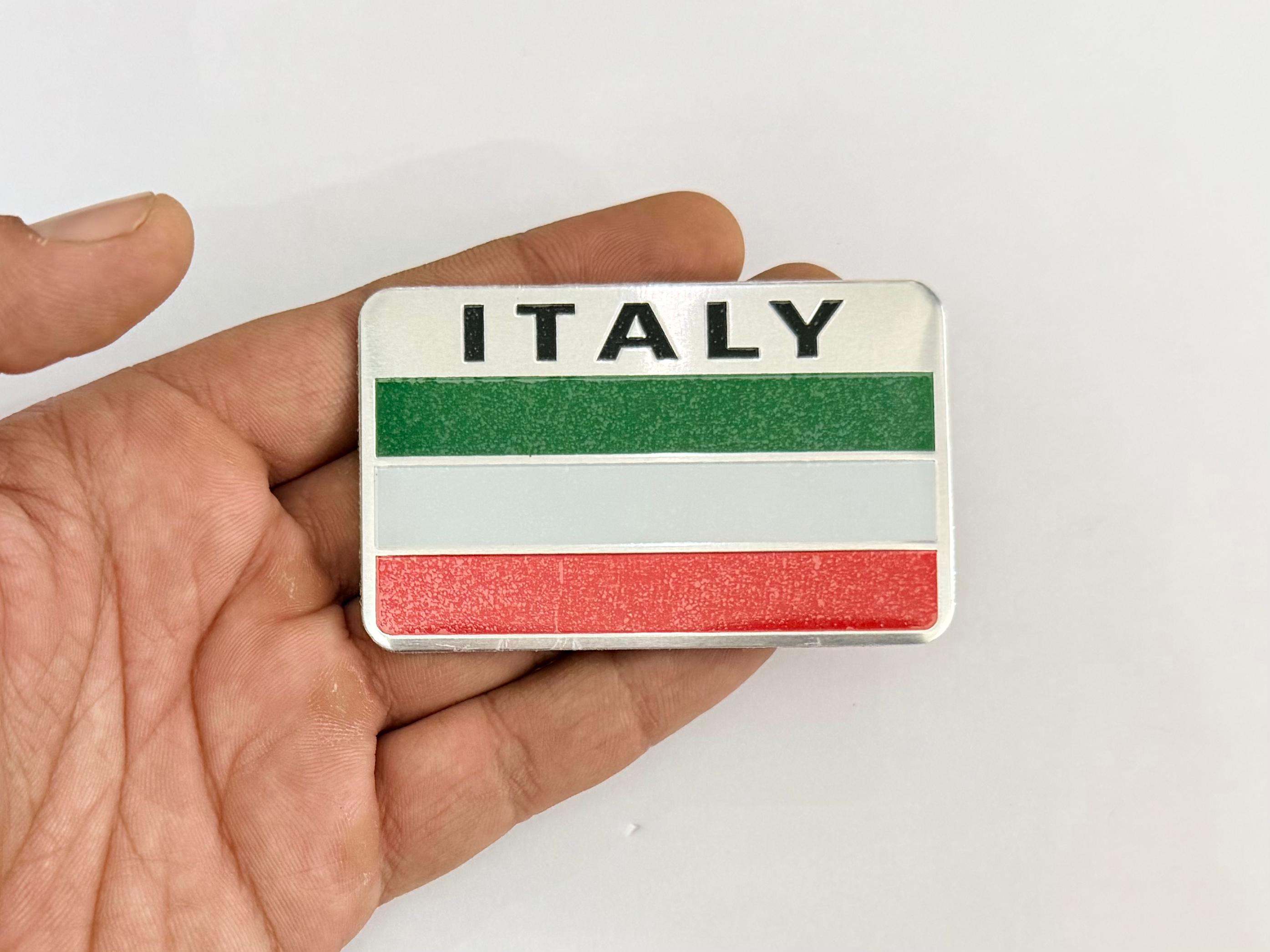 New Italy Flag 3D Logo (5cmx8cm) for Car Bike Laptop Emblem Italy Flag Sticker Badge Auto Racing Sports Logo Grand Tourer Decal Auto Accessories Universal