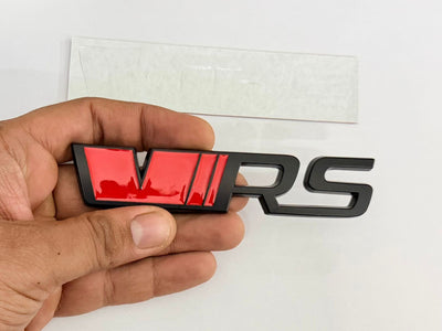 RED-Black VRS 3D Sticker (12cmx2.5cm) for Car Bike Laptop Emblem, VRS Sticker 3D Badge Auto Racing Sport Logo Grand Tourer Decal Auto Accessories.